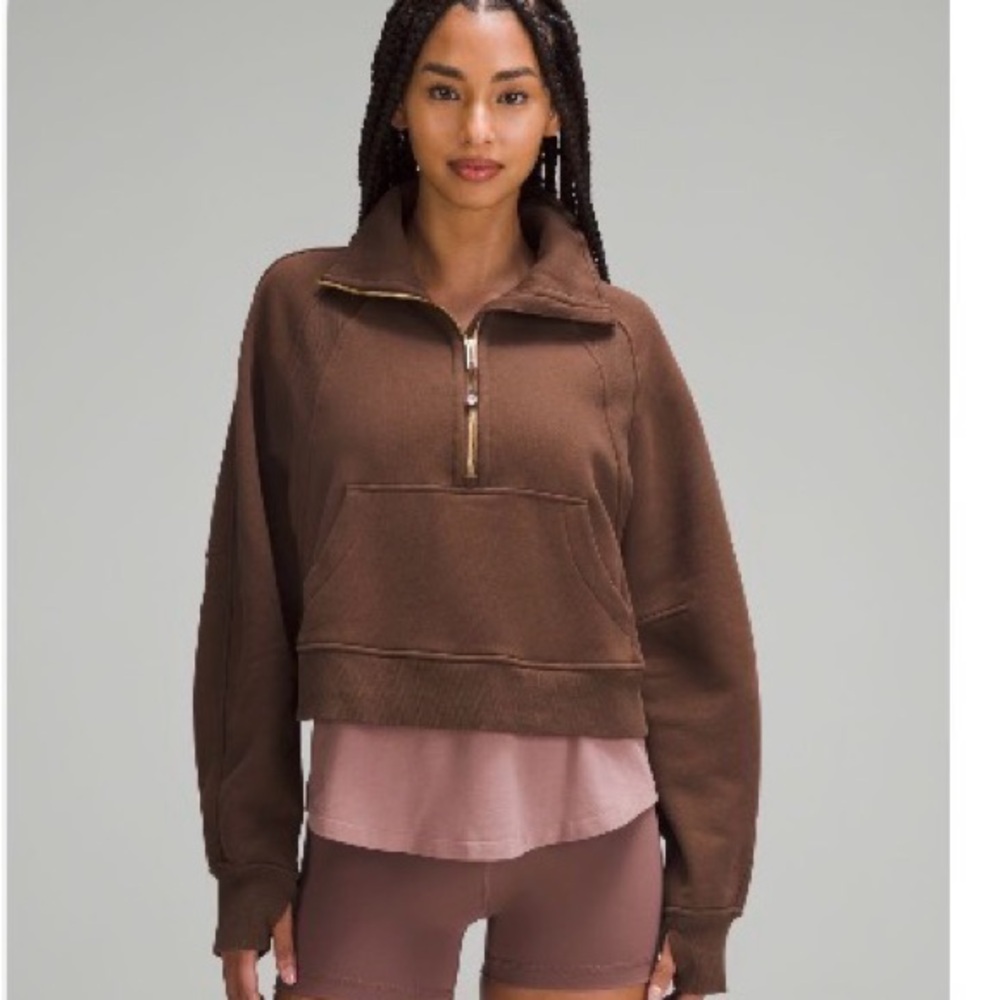 Lululemon Scuba Oversized Funnel-Neck Half-Zip - Java - M/L
